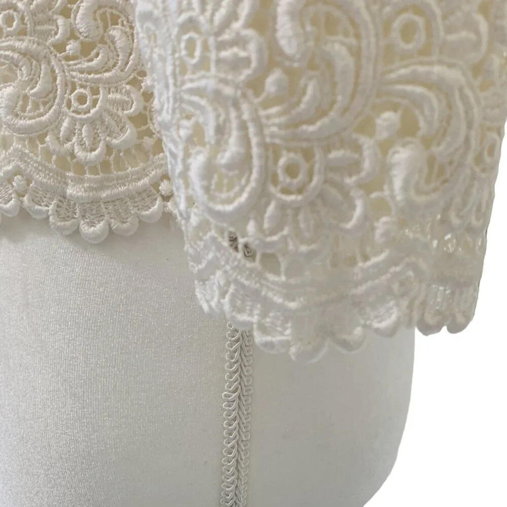 Talbots Lace Jacket Collar ¾ Sleeves Lined Ivory Dressy Vintage Size 2 Petite 2P - Picture 6 of 9